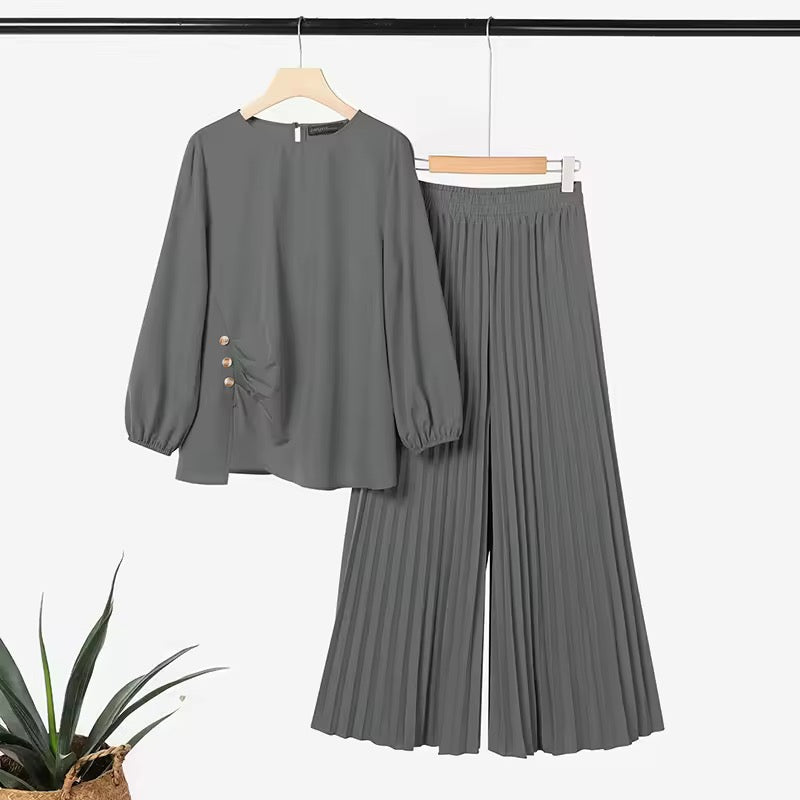 Pleated Pants Set