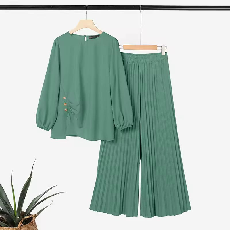 Pleated Pants Set