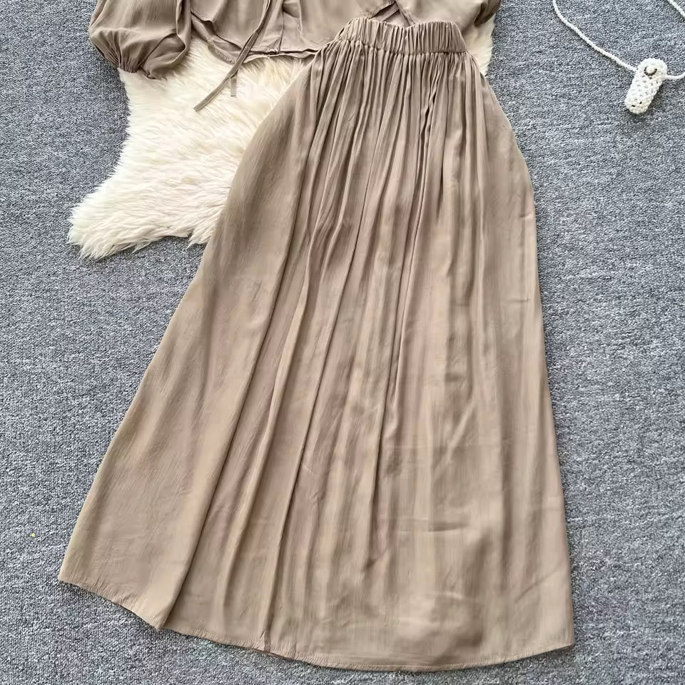 Beige Essential Skirt Suit