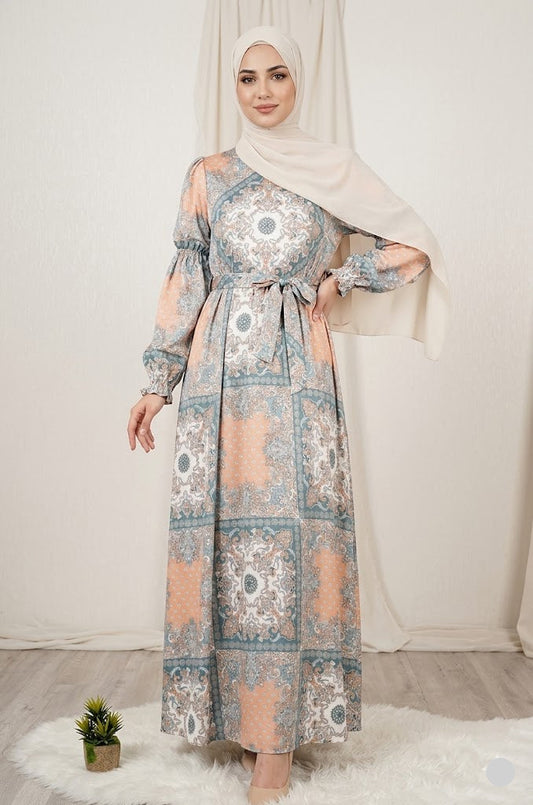Satin Printed Dress