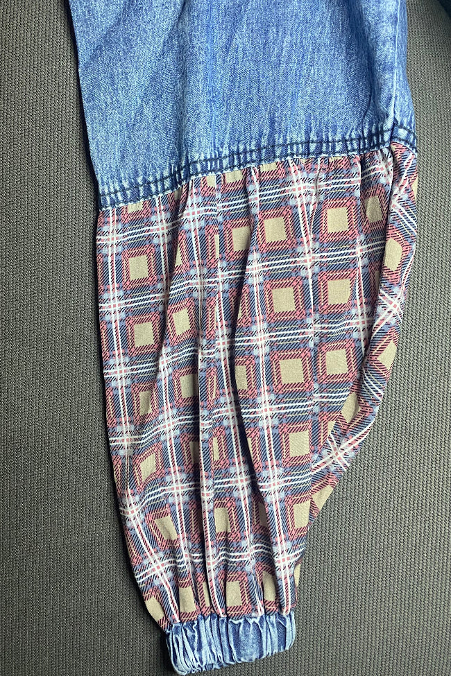 Printed Summer Jeans Dress with Zip