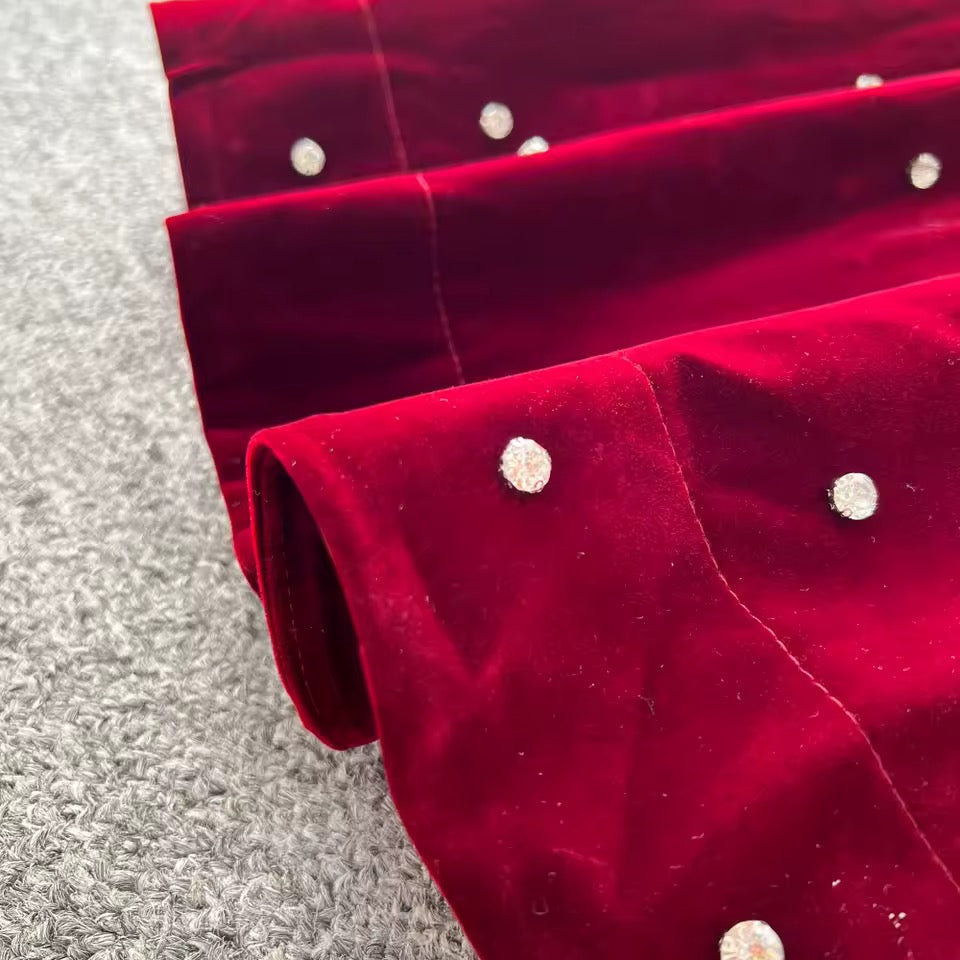 Elegant Diamond Dress-Red