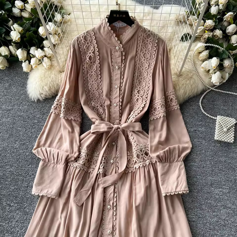 Caffee Lace Dress