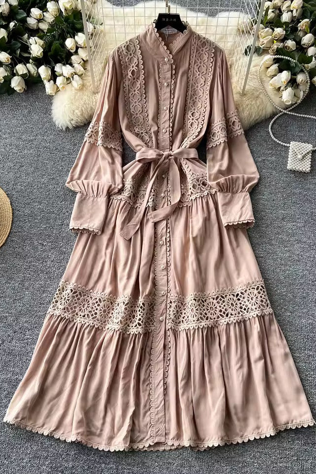 Caffee Lace Dress