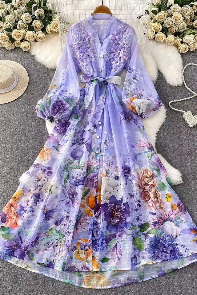 3D Designed Flower Dress-2 Colors