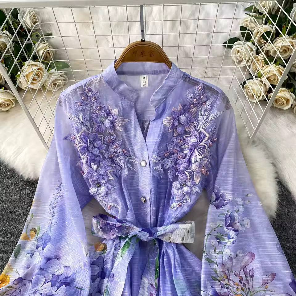 3D Designed Flower Dress-2 Colors