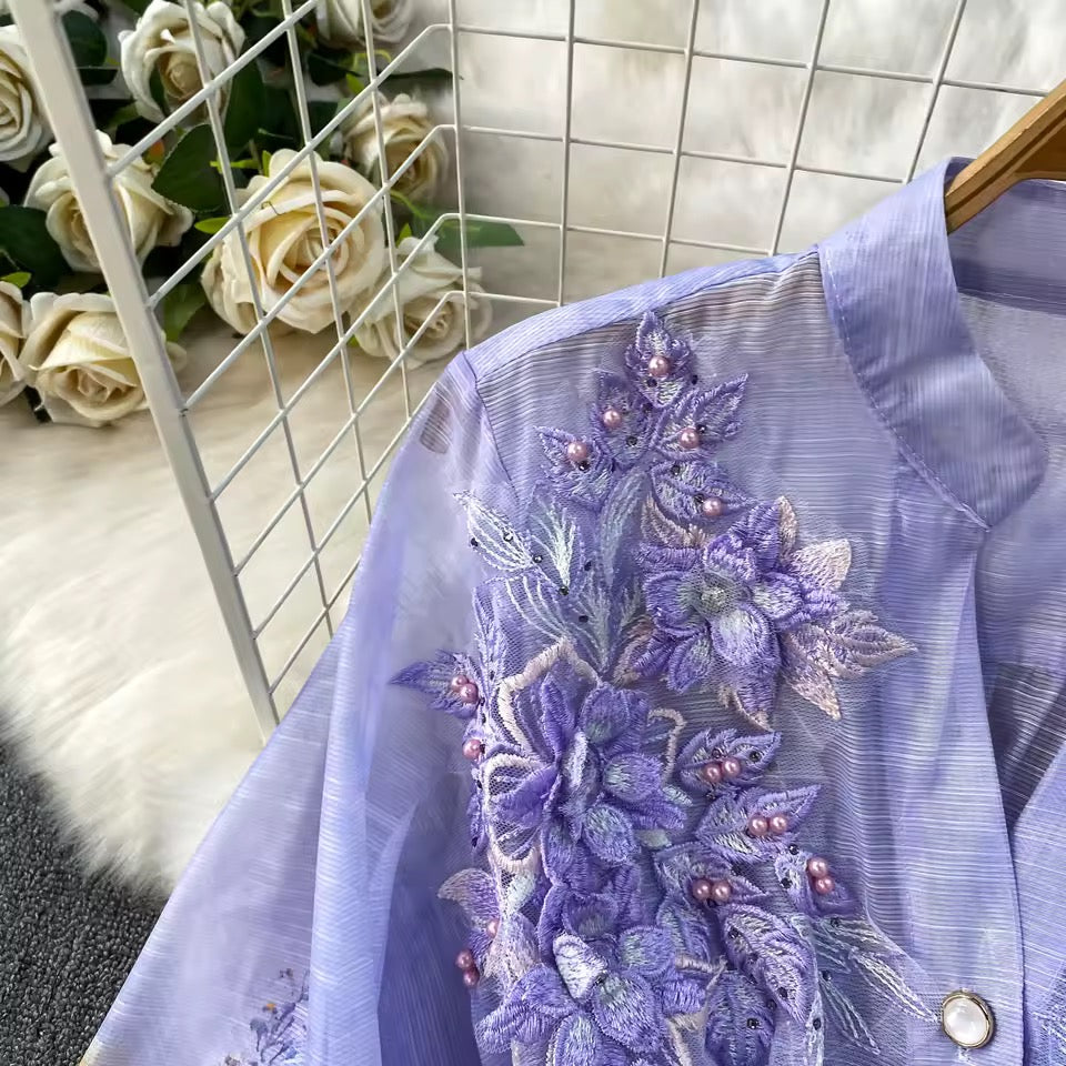 3D Designed Flower Dress-2 Colors