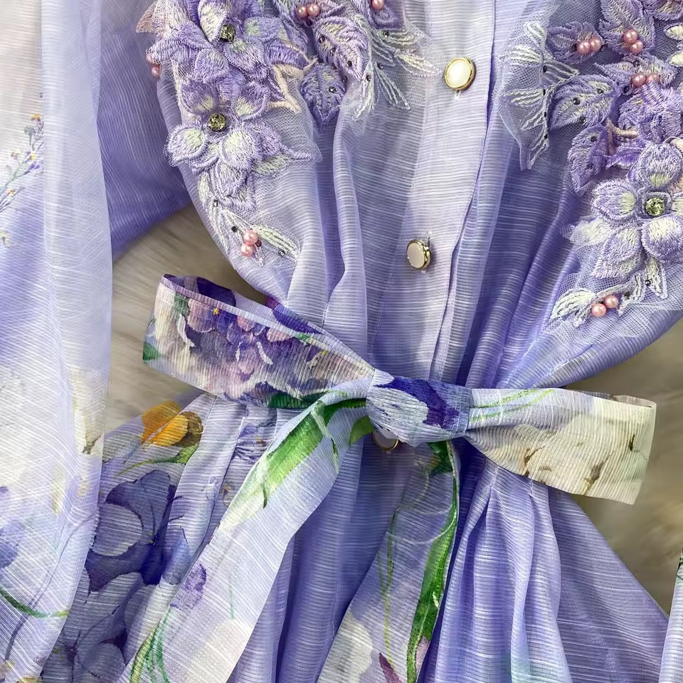 3D Designed Flower Dress-2 Colors