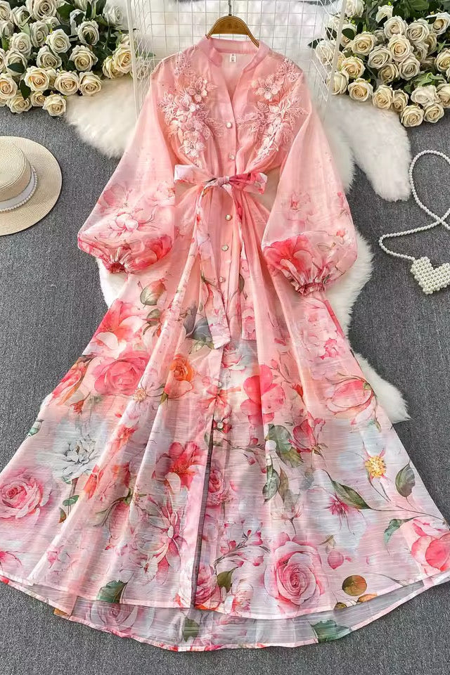 3D Designed Flower Dress-2 Colors
