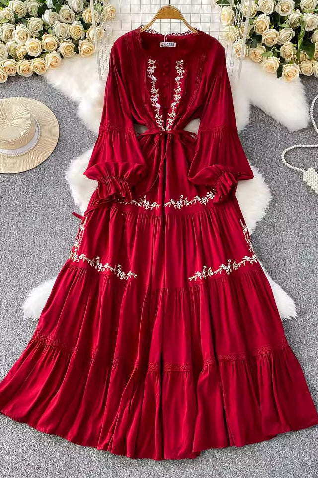 Embroided Floral Dress
