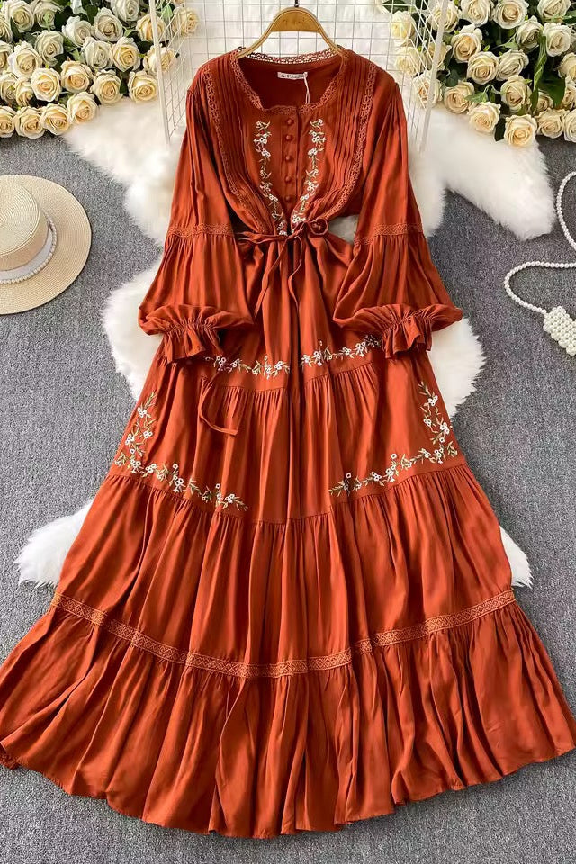 Embroided Floral Dress