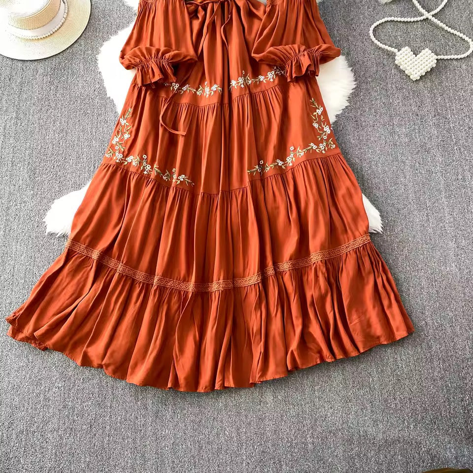 Embroided Floral Dress
