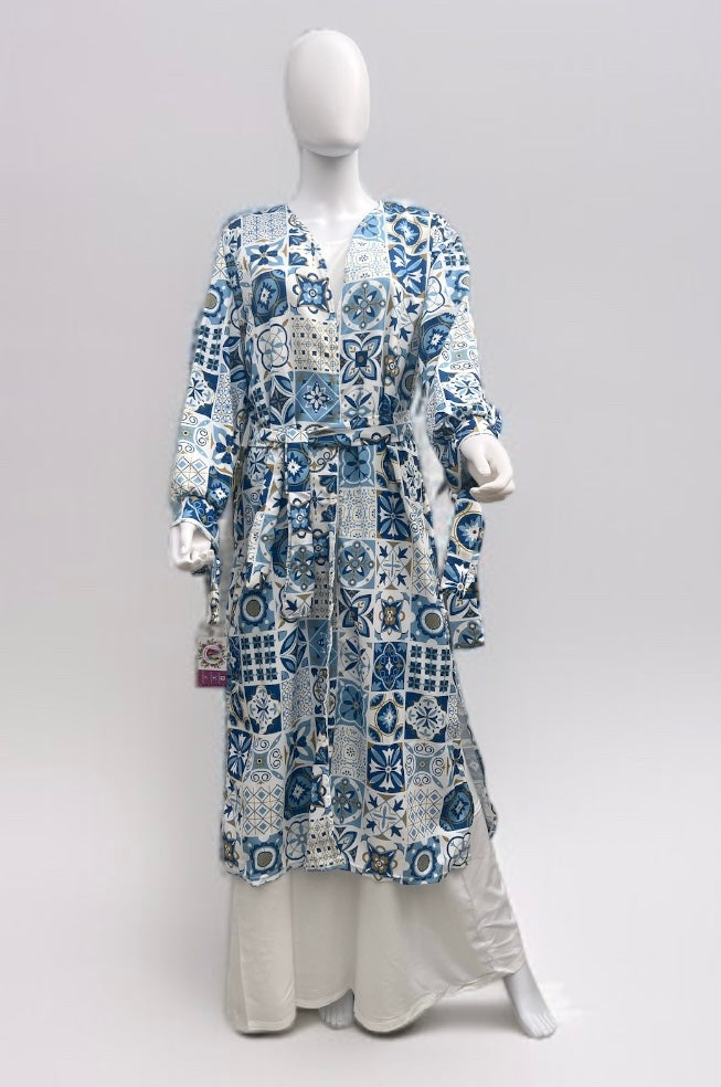 Printed Open Cardigan