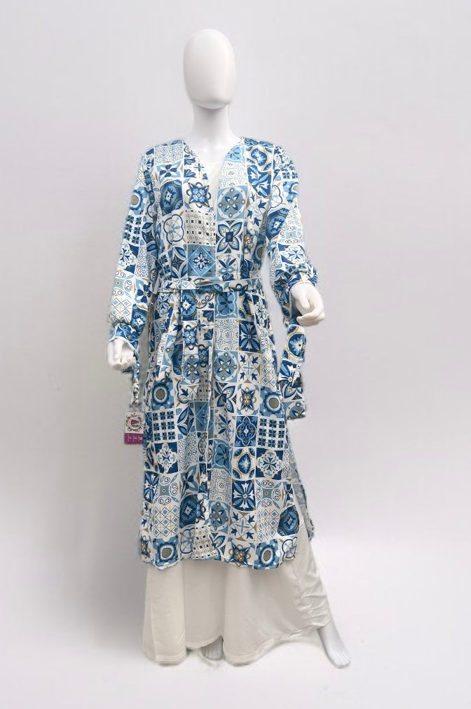 Printed Open Cardigan