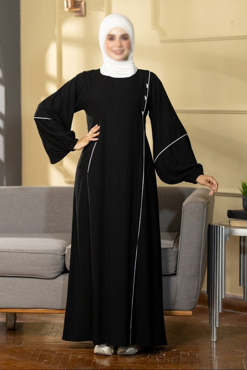 Puffed Sleeves Abaya (7 Colors)