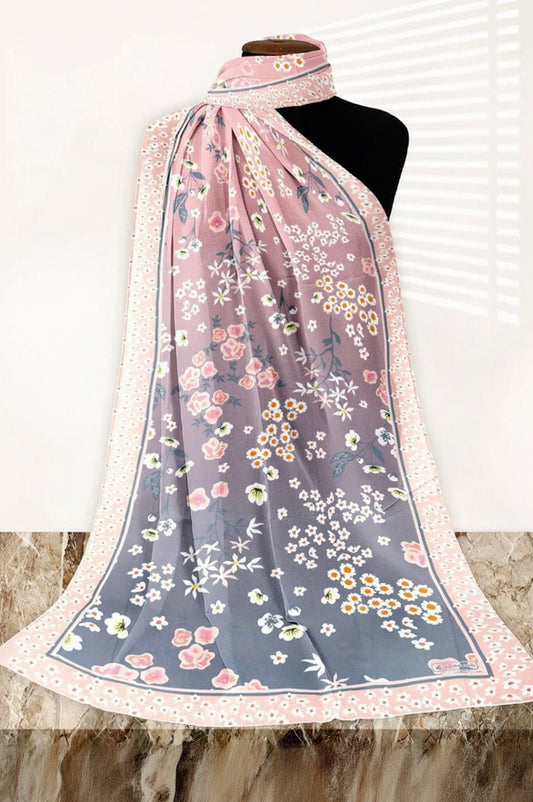 Digital Crepe Chiffon Scarf 1