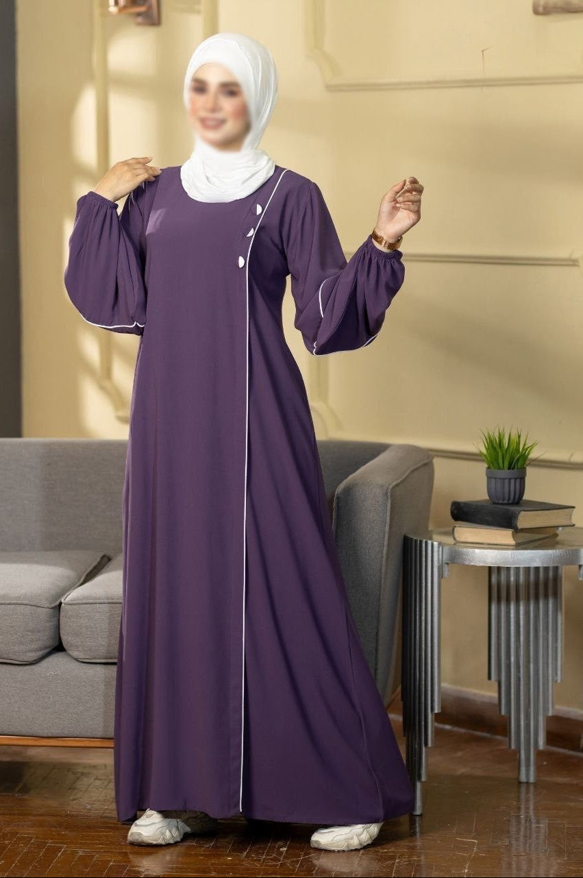 Puffed Sleeves Abaya (7 Colors)
