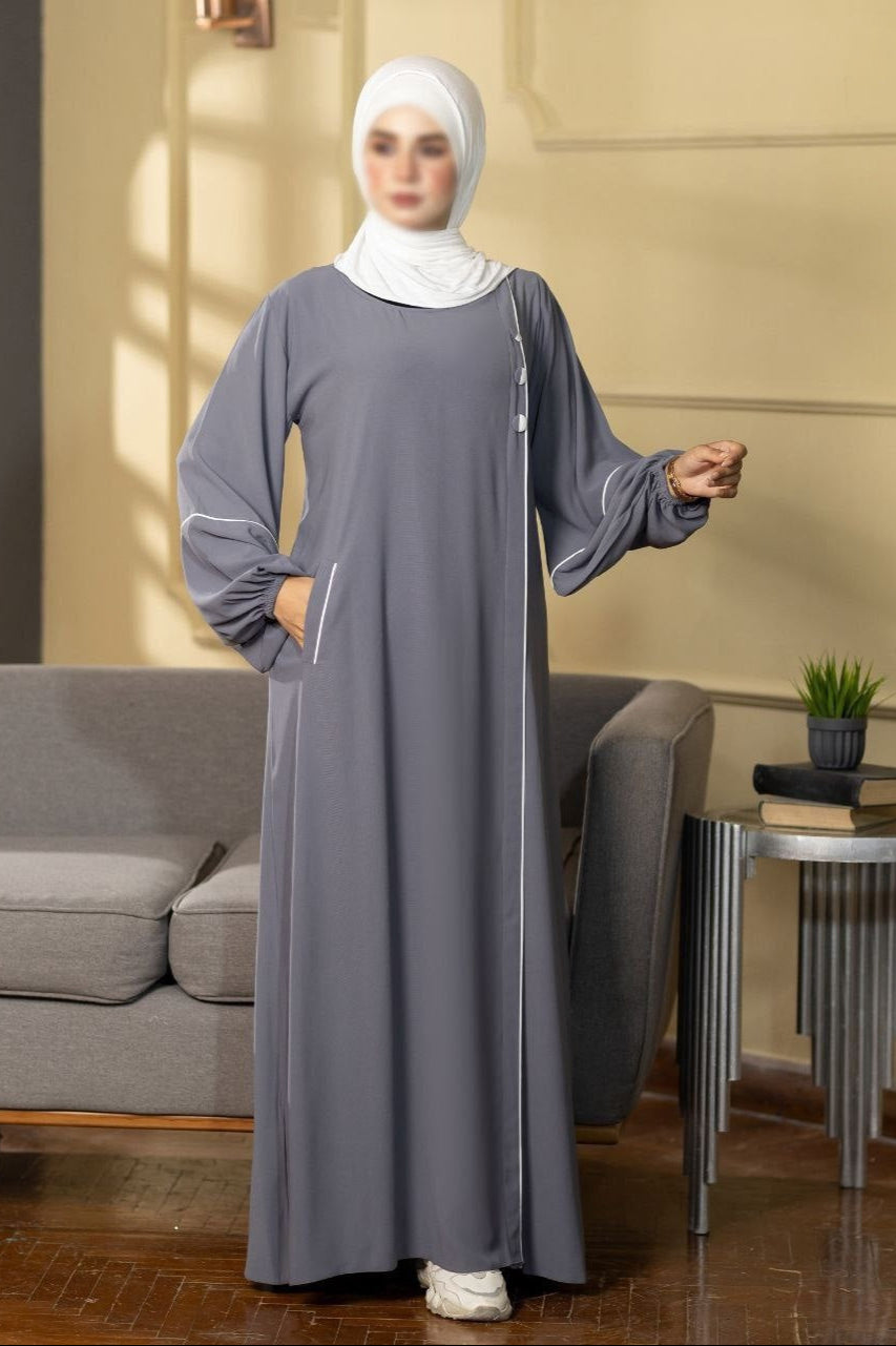 Puffed Sleeves Abaya (7 Colors)