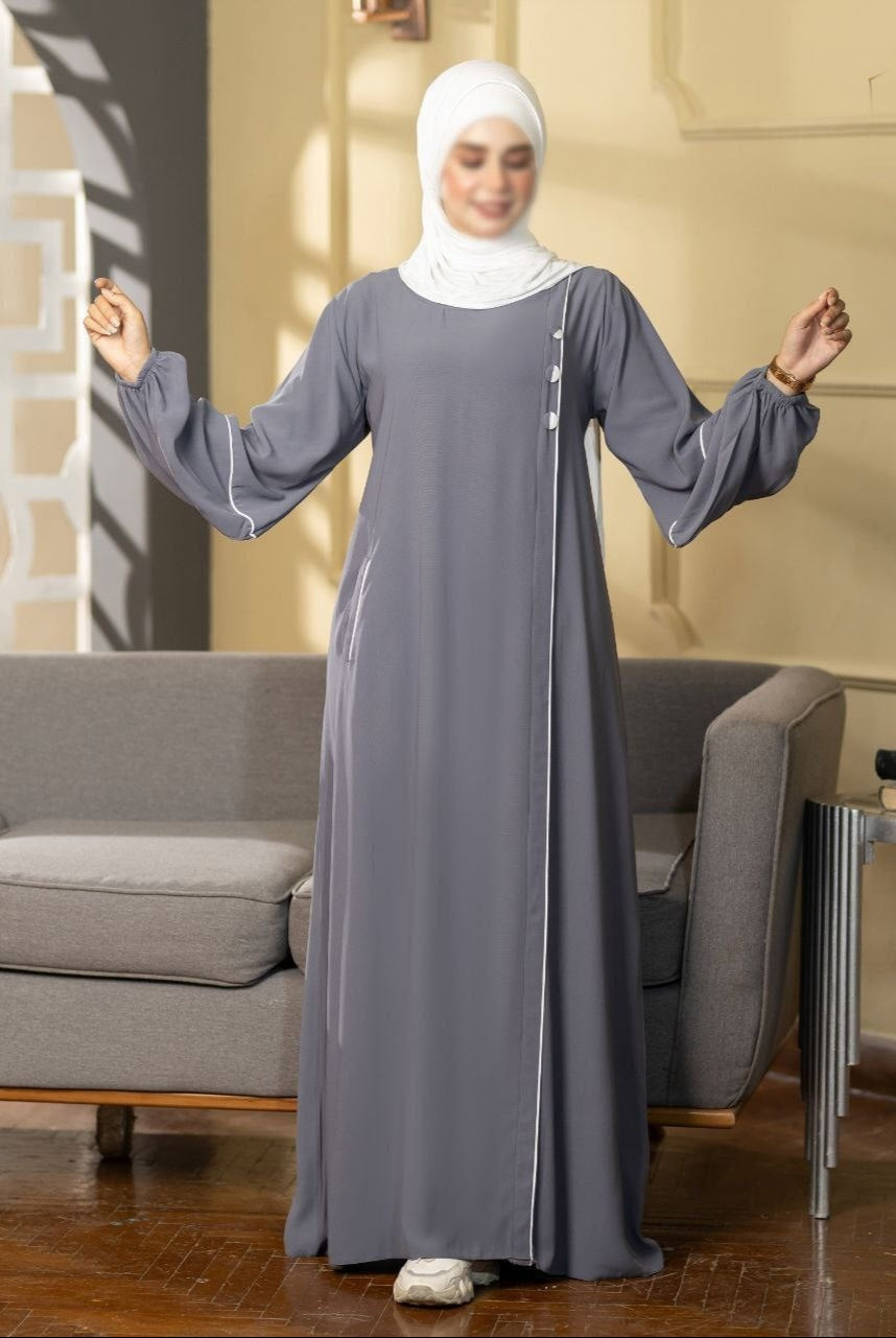 Puffed Sleeves Abaya (7 Colors)