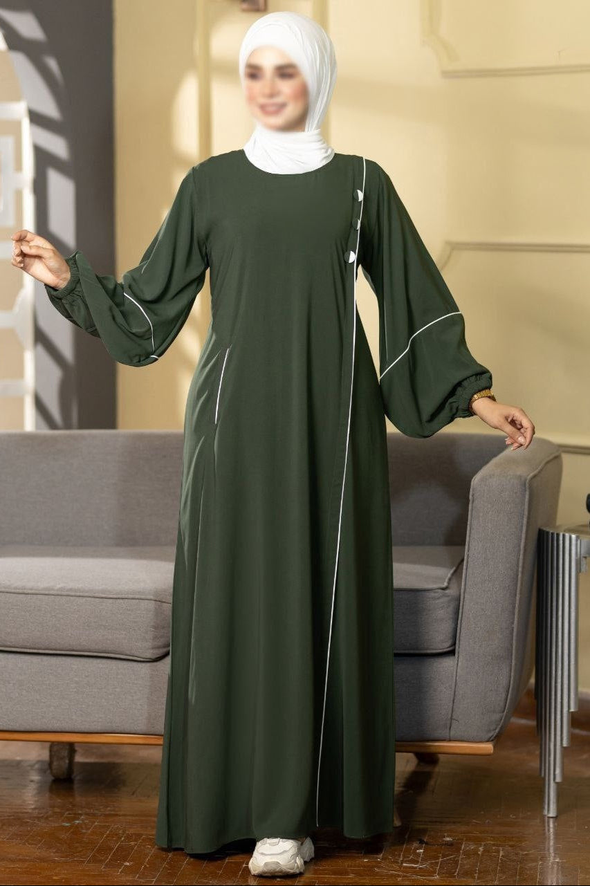 Puffed Sleeves Abaya (7 Colors)