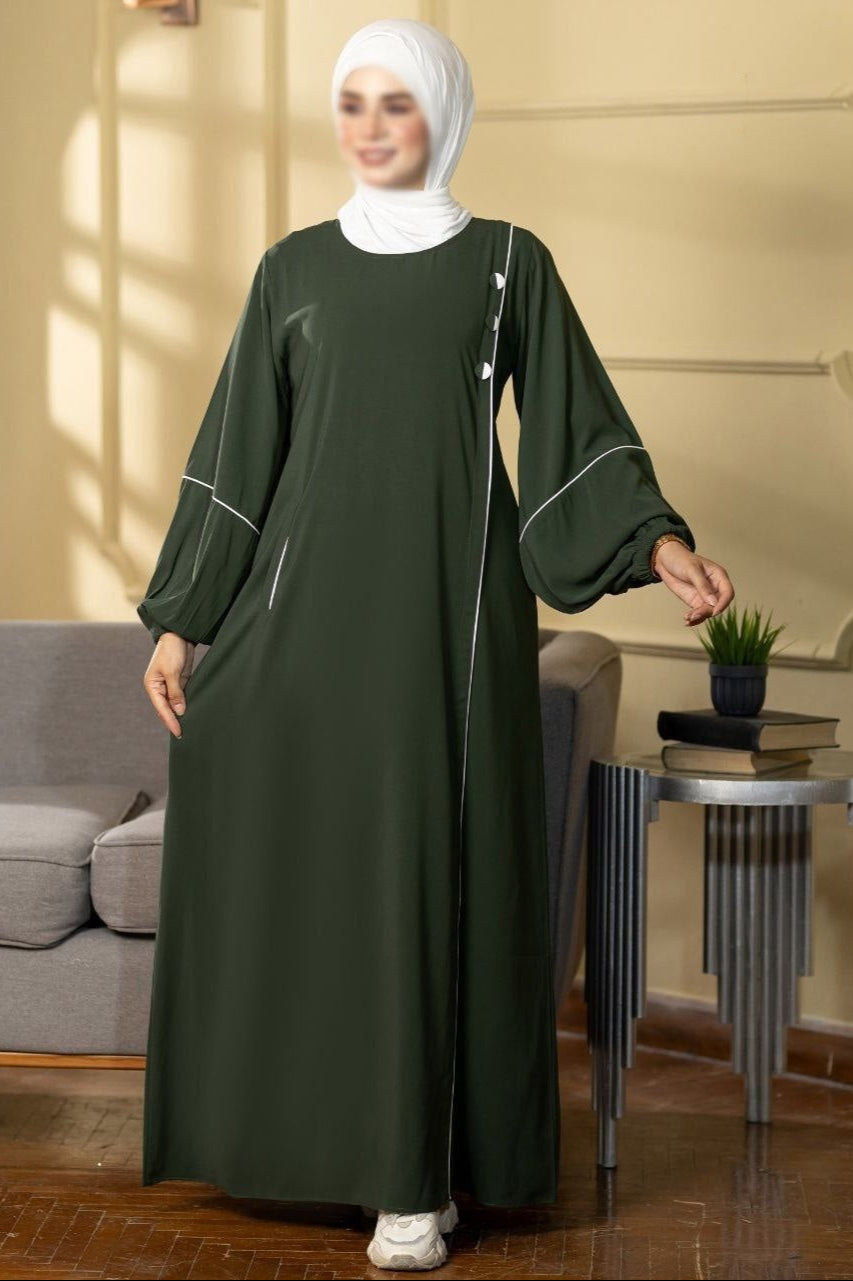 Puffed Sleeves Abaya (7 Colors)