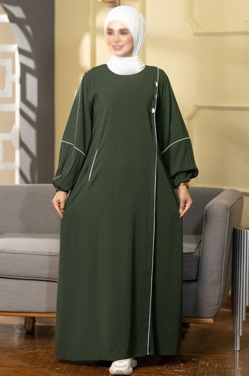 Puffed Sleeves Abaya (7 Colors)