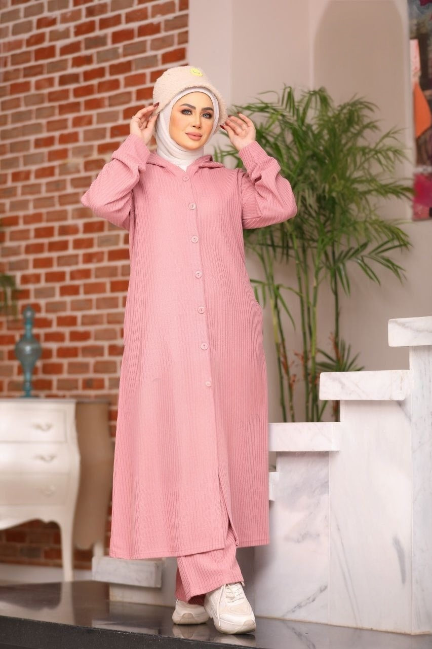 Long Hooded Suit - Pink