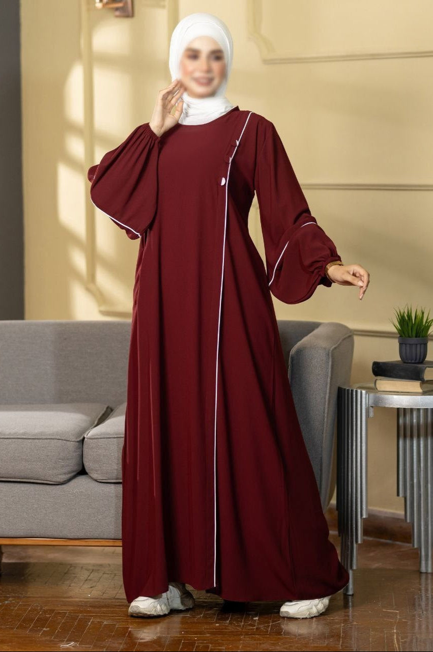 Puffed Sleeves Abaya (7 Colors)