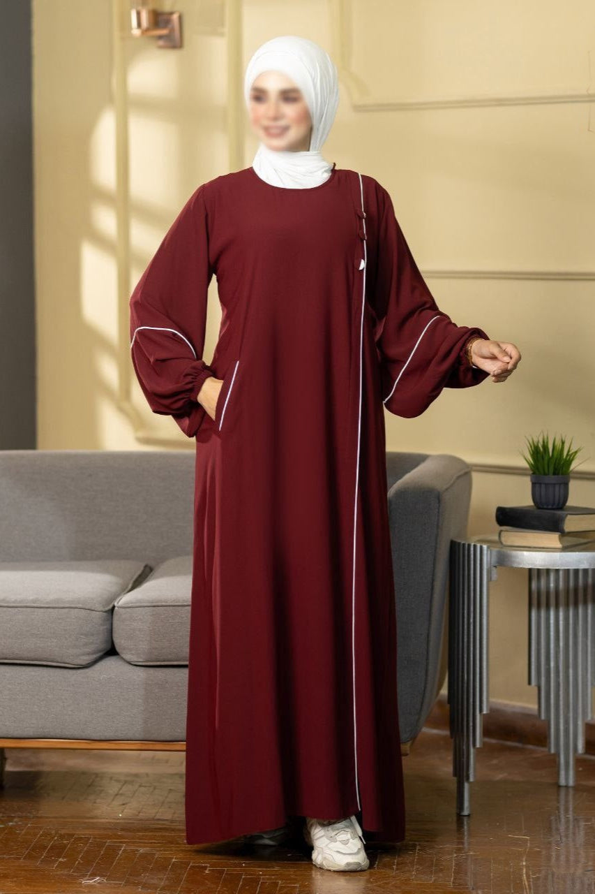 Puffed Sleeves Abaya (7 Colors)