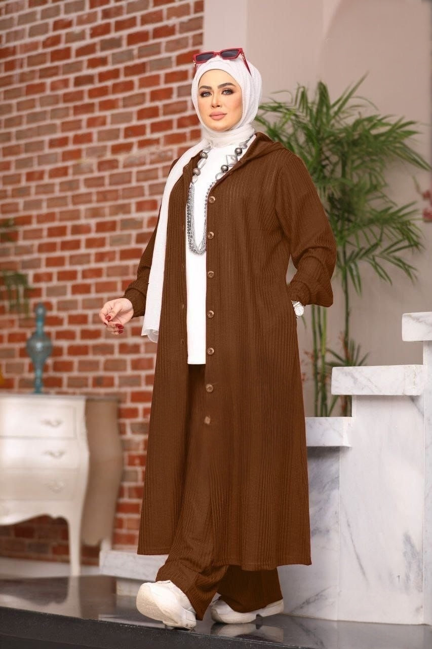 Long Hooded Suit - Brown
