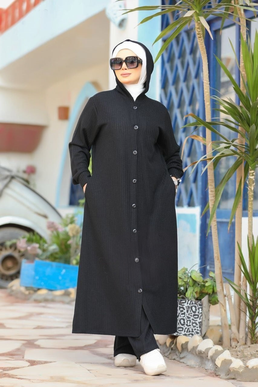 Long Hooded Suit - Black