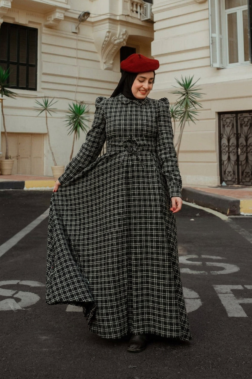Checkered Flare Dress
