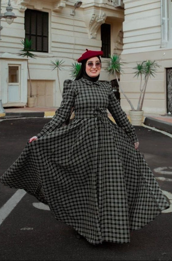 Checkered Flare Dress
