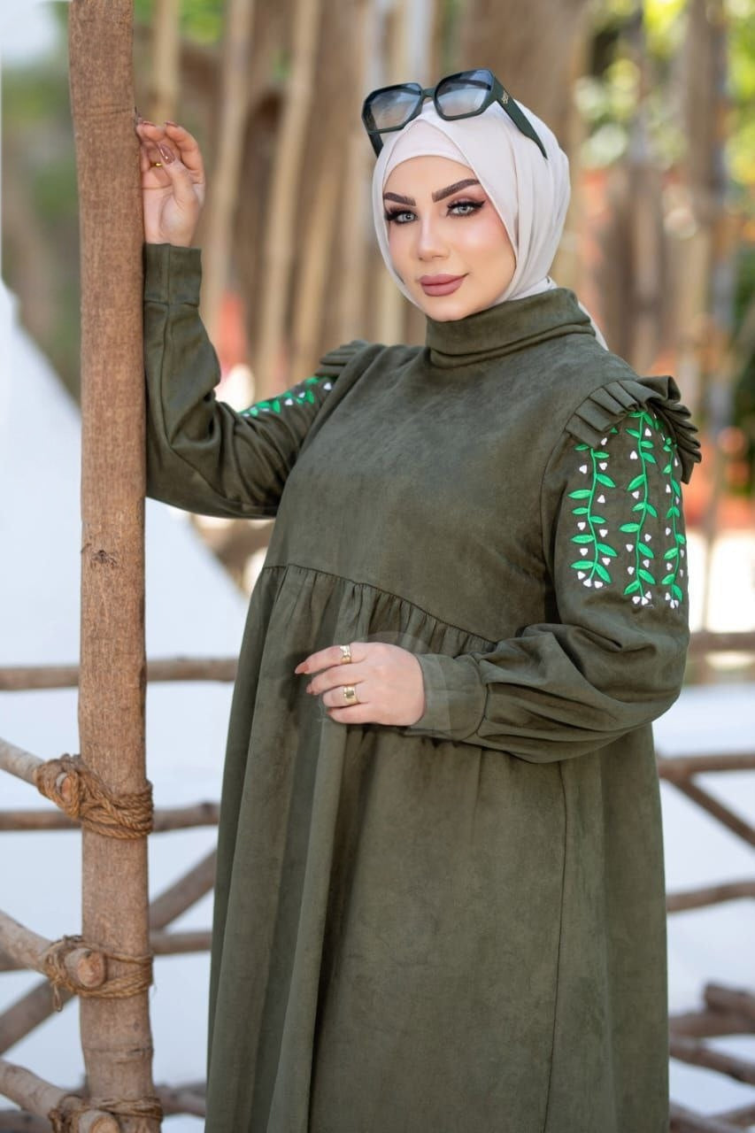 Embroided Sleeves Dress
