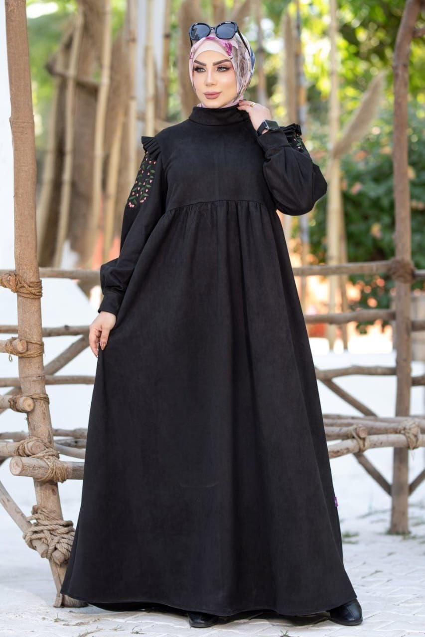Embroided Sleeves Dress