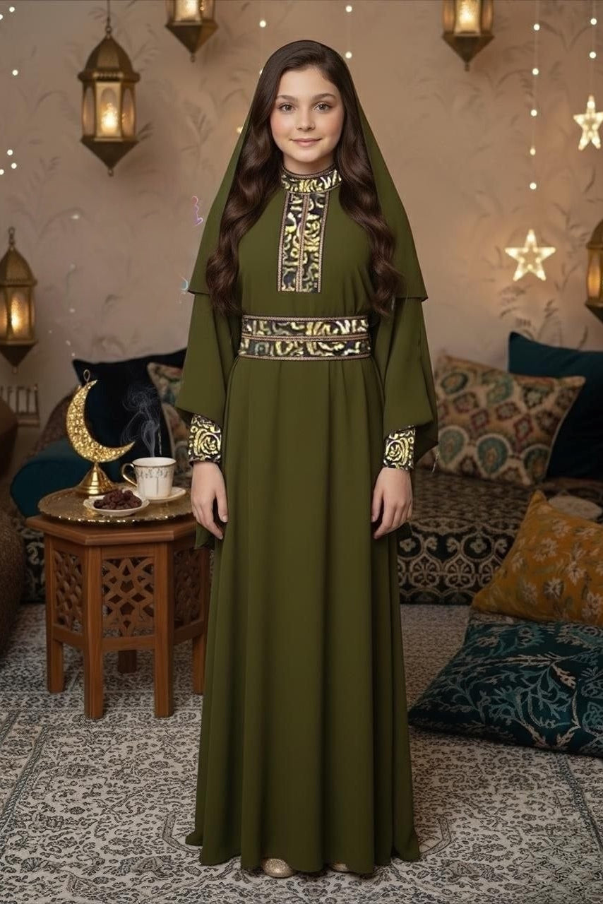 Girls Abaya With Belt