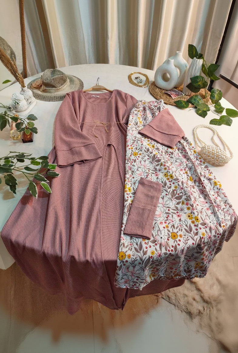 Three Pieces Skirt Set - Pink
