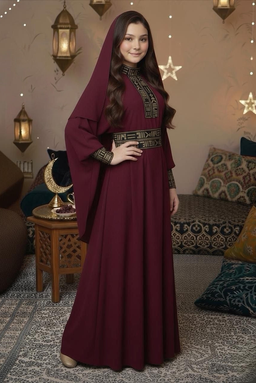 Girls Abaya With Belt