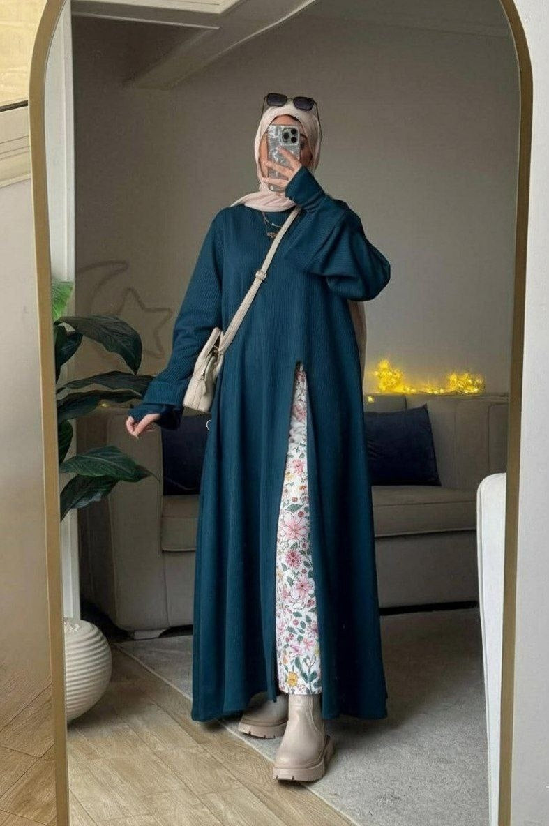 Three Pieces Skirt Set - Petro Blue