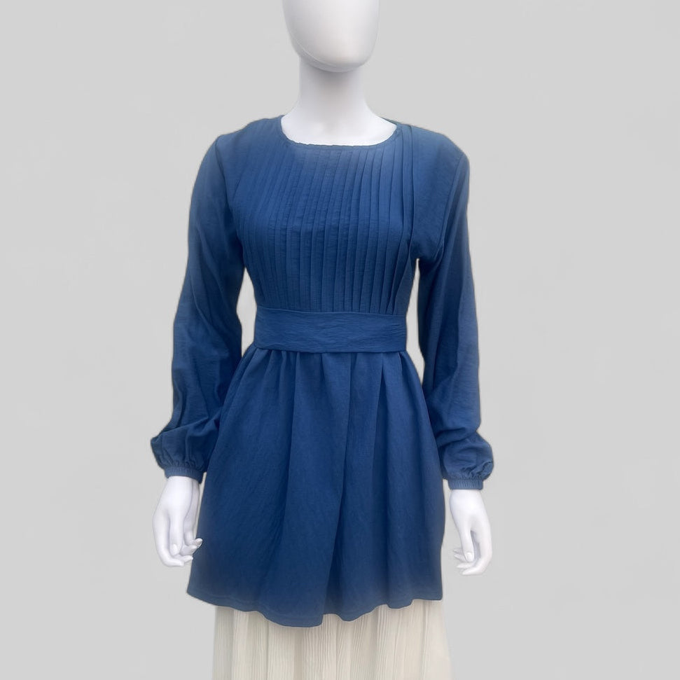 Pleated Blouse (With Belt)-5 Colors