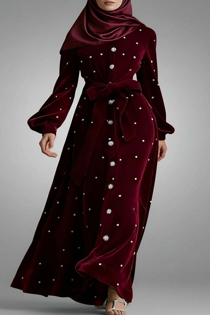 Elegant Diamond Dress-Red