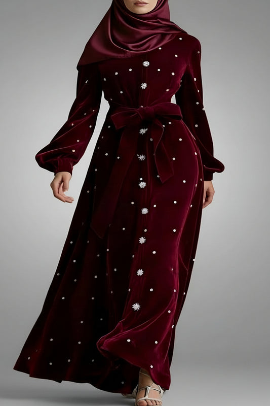 Elegant Diamond Dress-Red