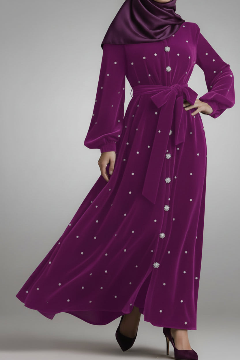 Elegant Diamond Dress-Purple