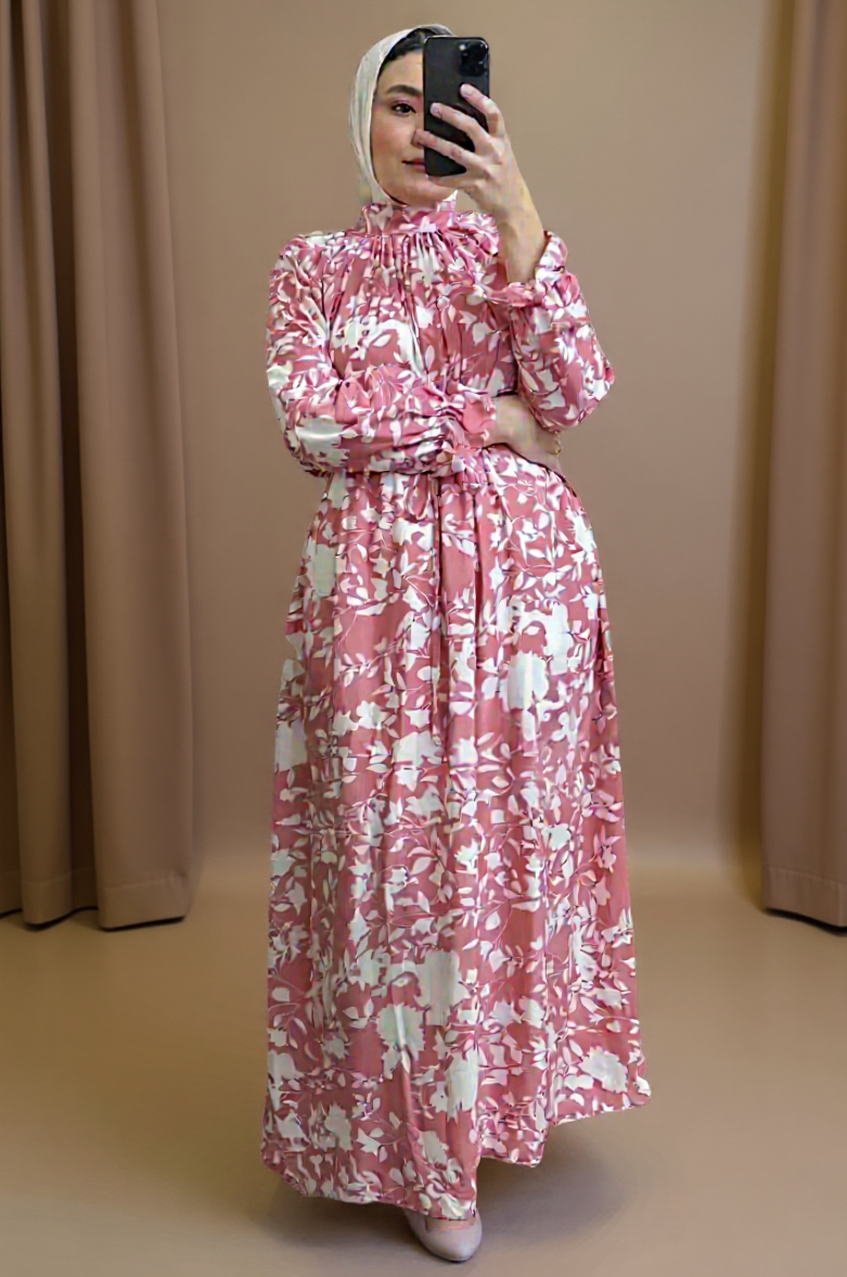 Pink  Printed Dress